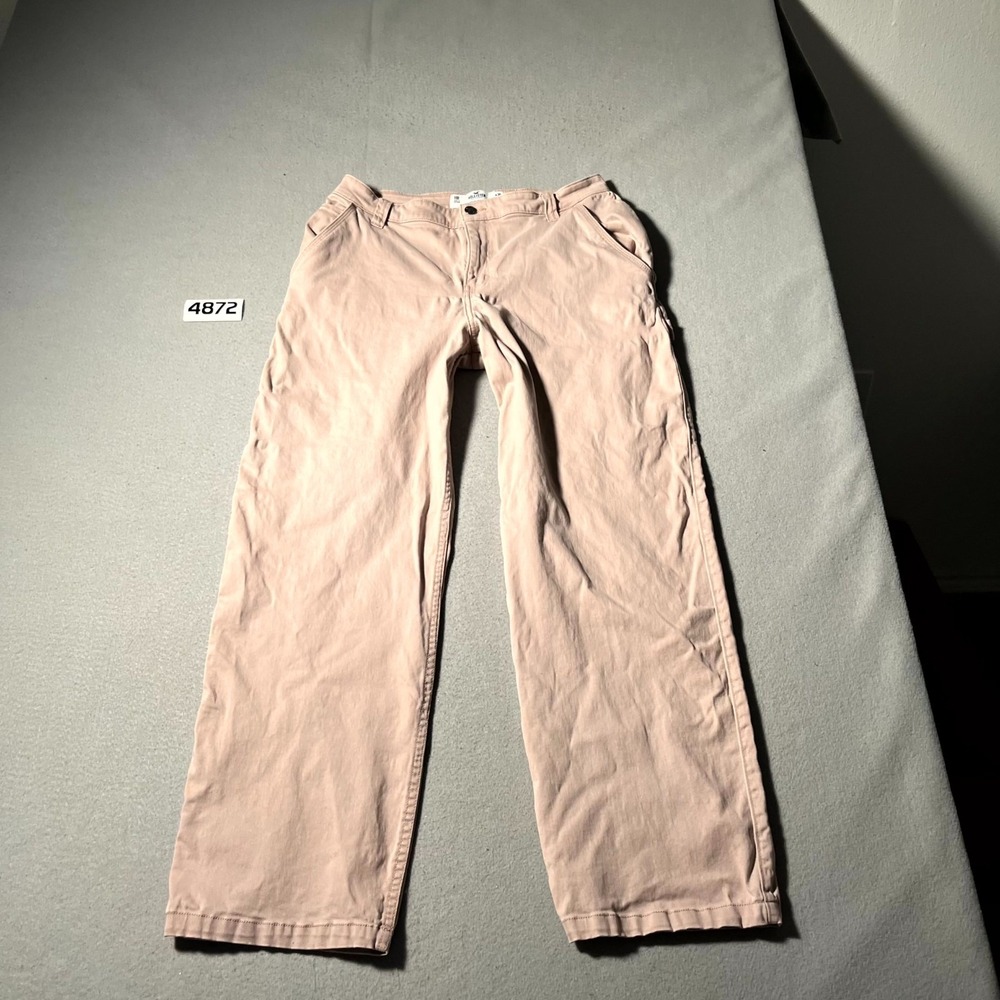 Hollister Utility Dad Pants Womens 11R‎ Peach Hammer Loop High Rise Straight Leg